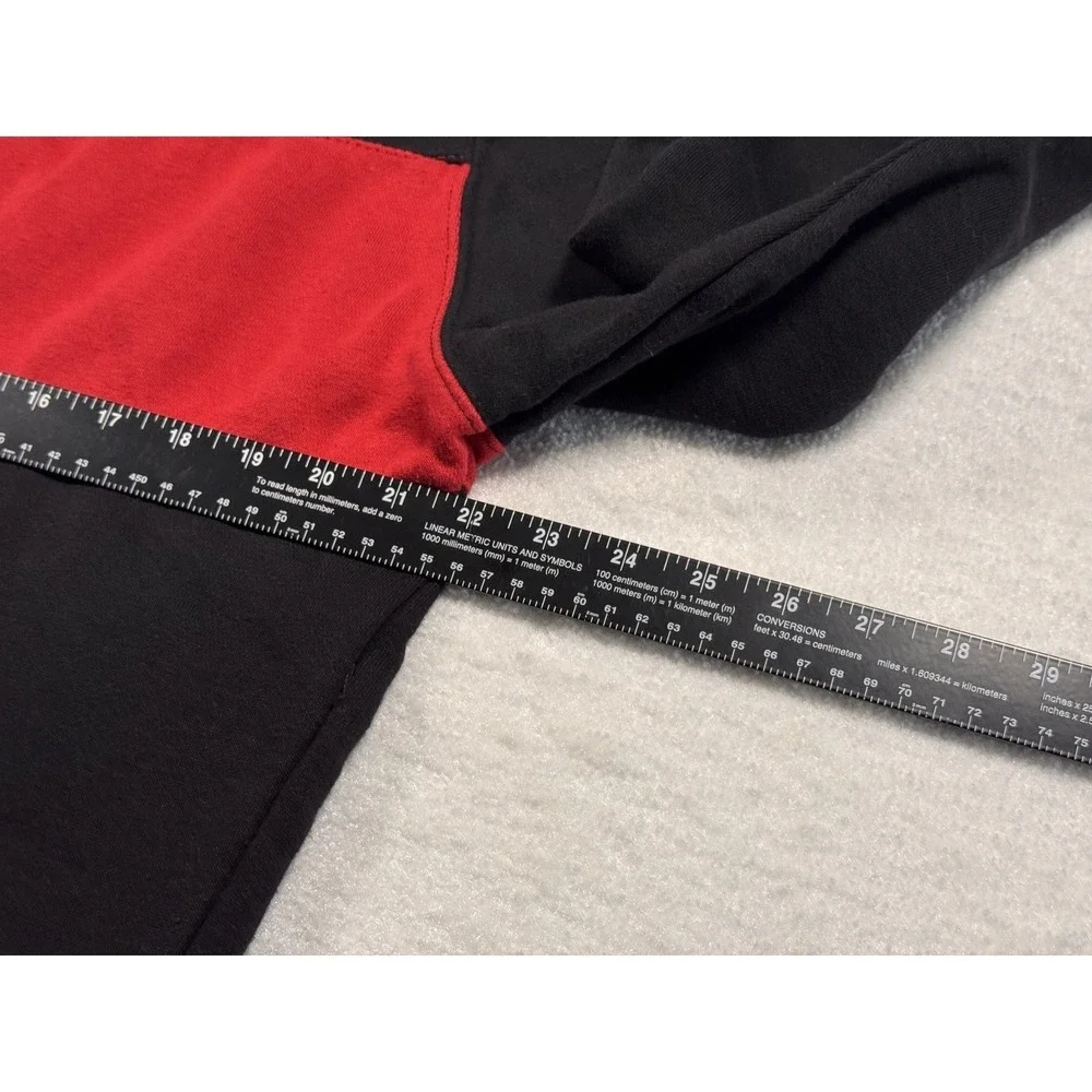 Chaps‎ The Everyday Fleece Mens Crewneck Sweatshirt Black Red Stripe Size L